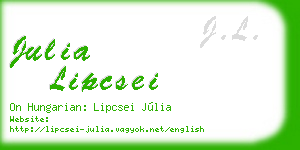 julia lipcsei business card